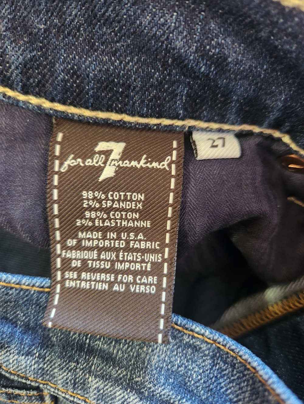 NWT 7 For All Mankind Josefina Skinny Boyfriend Jeans Mid Rise Made In USA Sz 27 - Picture 6 of 10